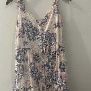 Gap Cotton Floral Ruffle Midi Sun Dress Size 18